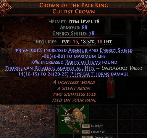 MMOJUGG Path of Exile 2 CROWN OF THE PALE KING CULTIST CROWN#1030873 Dettagli su funzione e utilizzo dell'oggetto